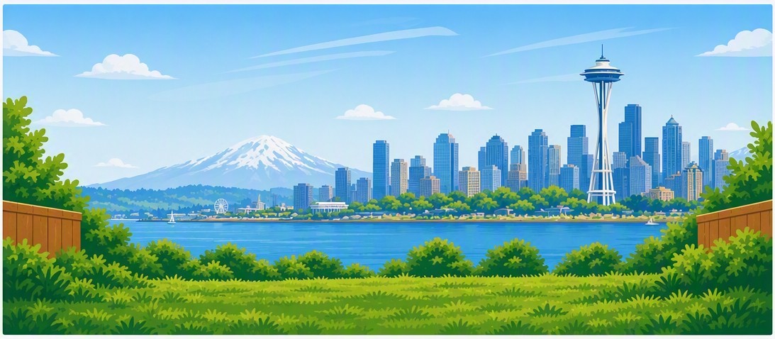 Seattle skyline and Puget Sound